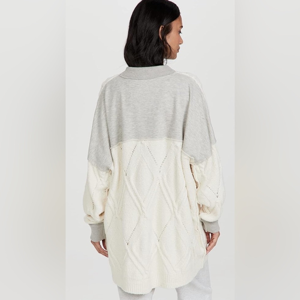 Free People Cream and Gray Olympia Tunic Sweater - Picture 8 of 14